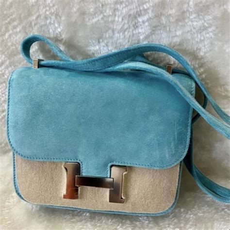 Hermès Bleu Atoll Doblis Constance 18 Palladium Hardware, 